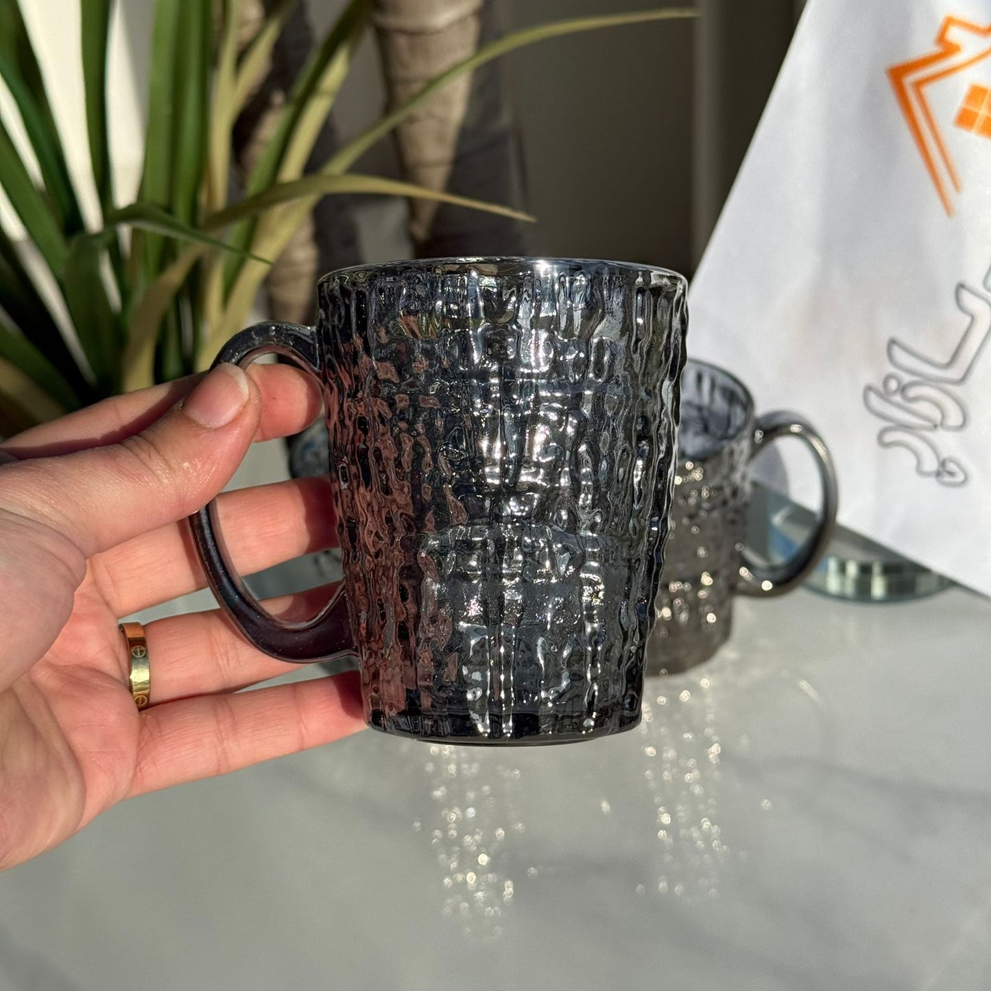 فناجين شاي زجاجية فاخرة - طقم من 3 قطع