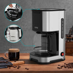 1.2L Stainless Steel Coffee Machine With Glass Pot