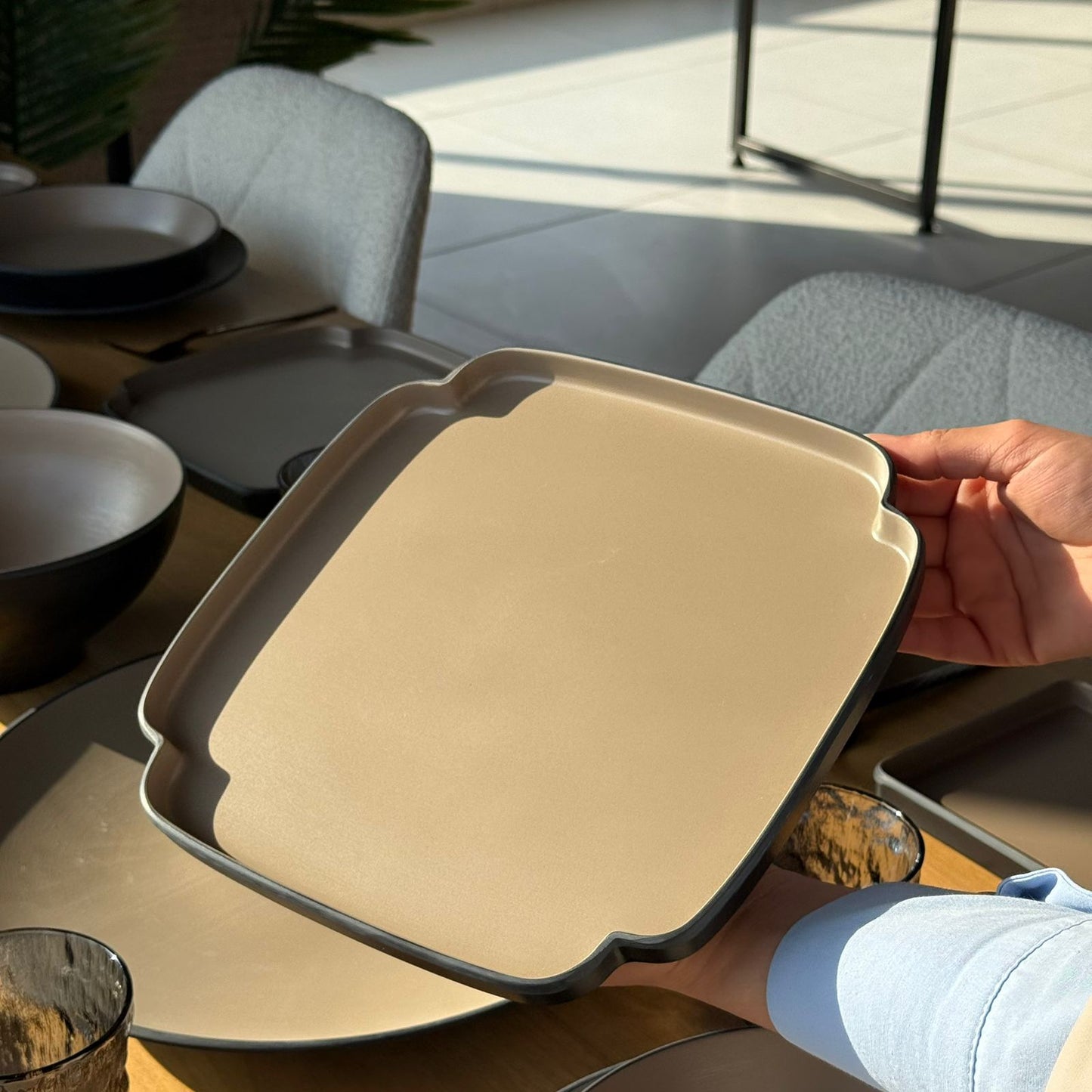 Modern Minimalist Melamine Dinnerware Plate Set