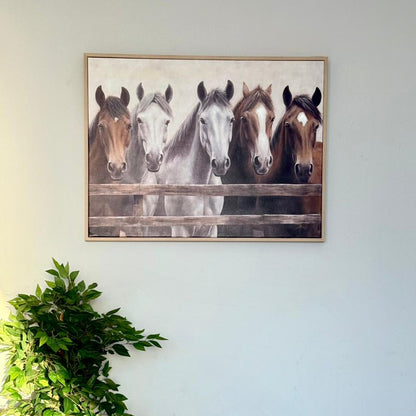 لوحة فنية رائعة مرسومة يدويًا، مقاس ١٢٠ × ٩٠، مع إطار.
