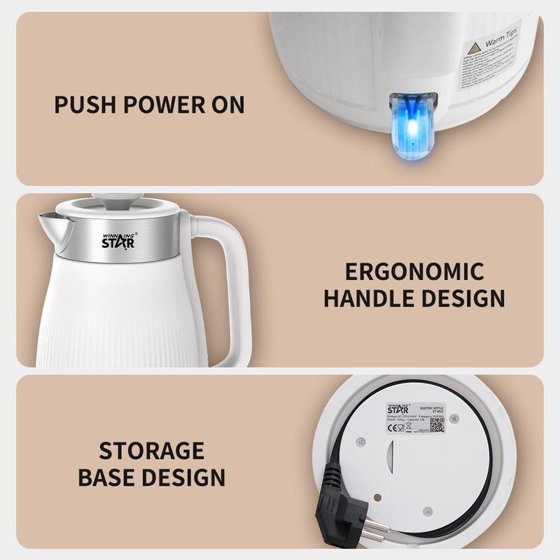 1.8L Durable Stainless Steel Electric Kettle