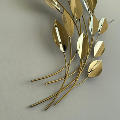 دیکۆری دیواری گەڵا زێڕینەکانی کانزا