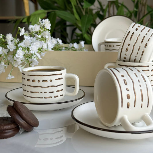 Modern Coffee Cup & Saucer Set