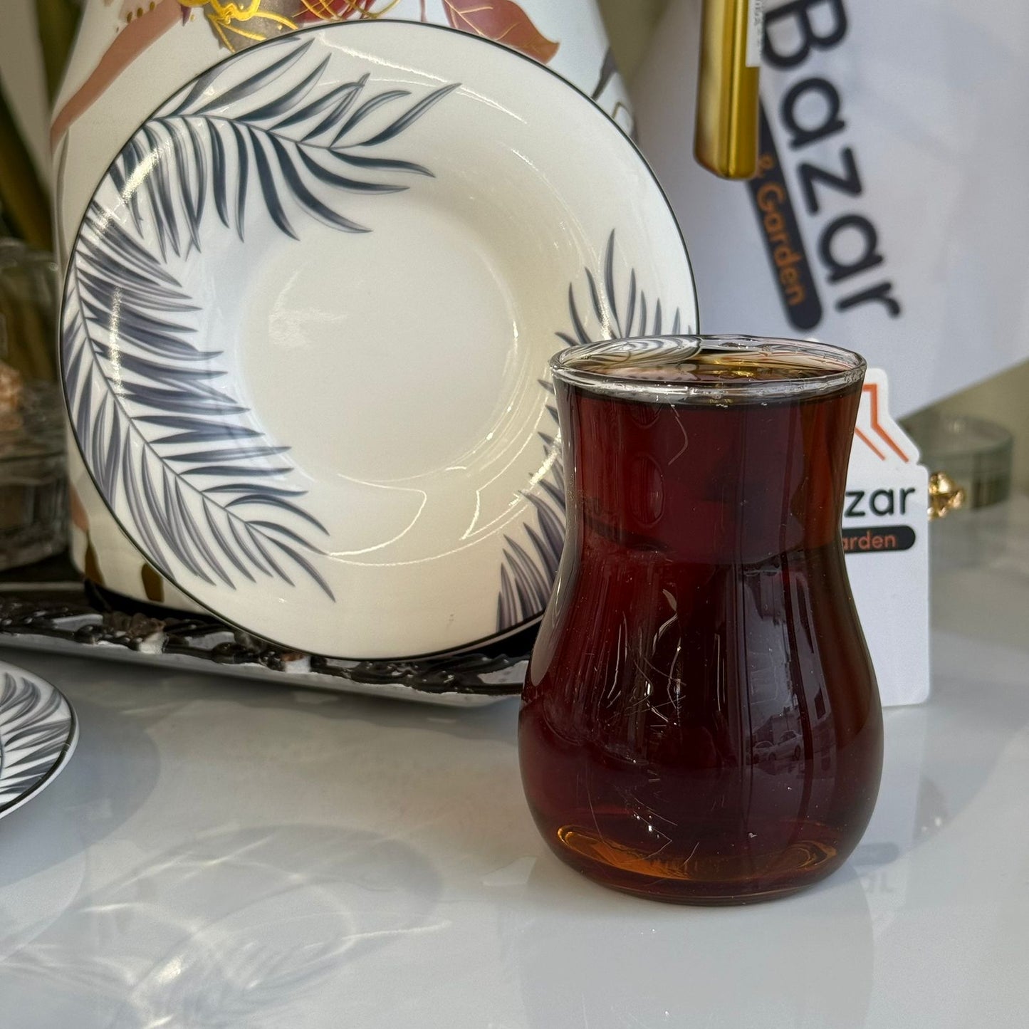 Classic Tea Glass & Saucer Set