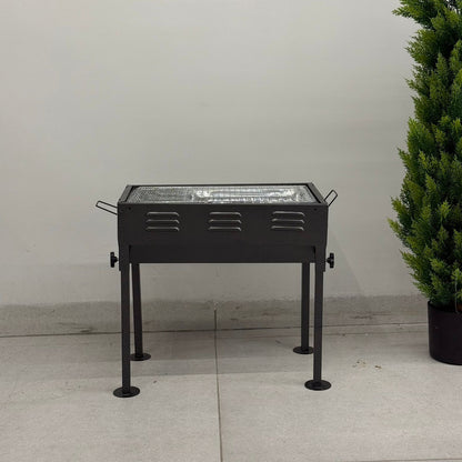 Rectangular Charcoal Barbecue Grill with Legs