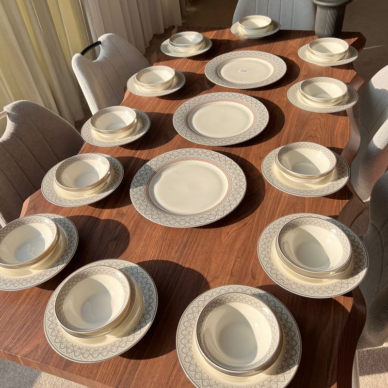 39PCS Round Ceramic Dining Tableware Set