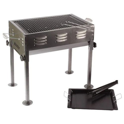 Rectangular Charcoal Barbecue Grill with Legs