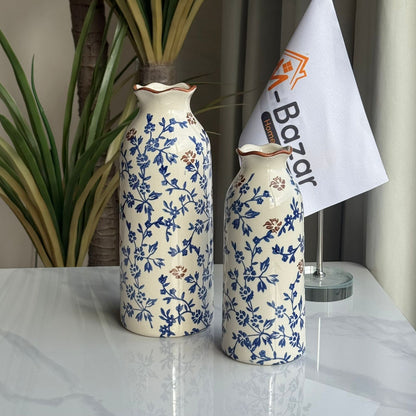 کۆلێکشنی گوڵدانی سیرامیکی گوڵی شین و قاوەیی