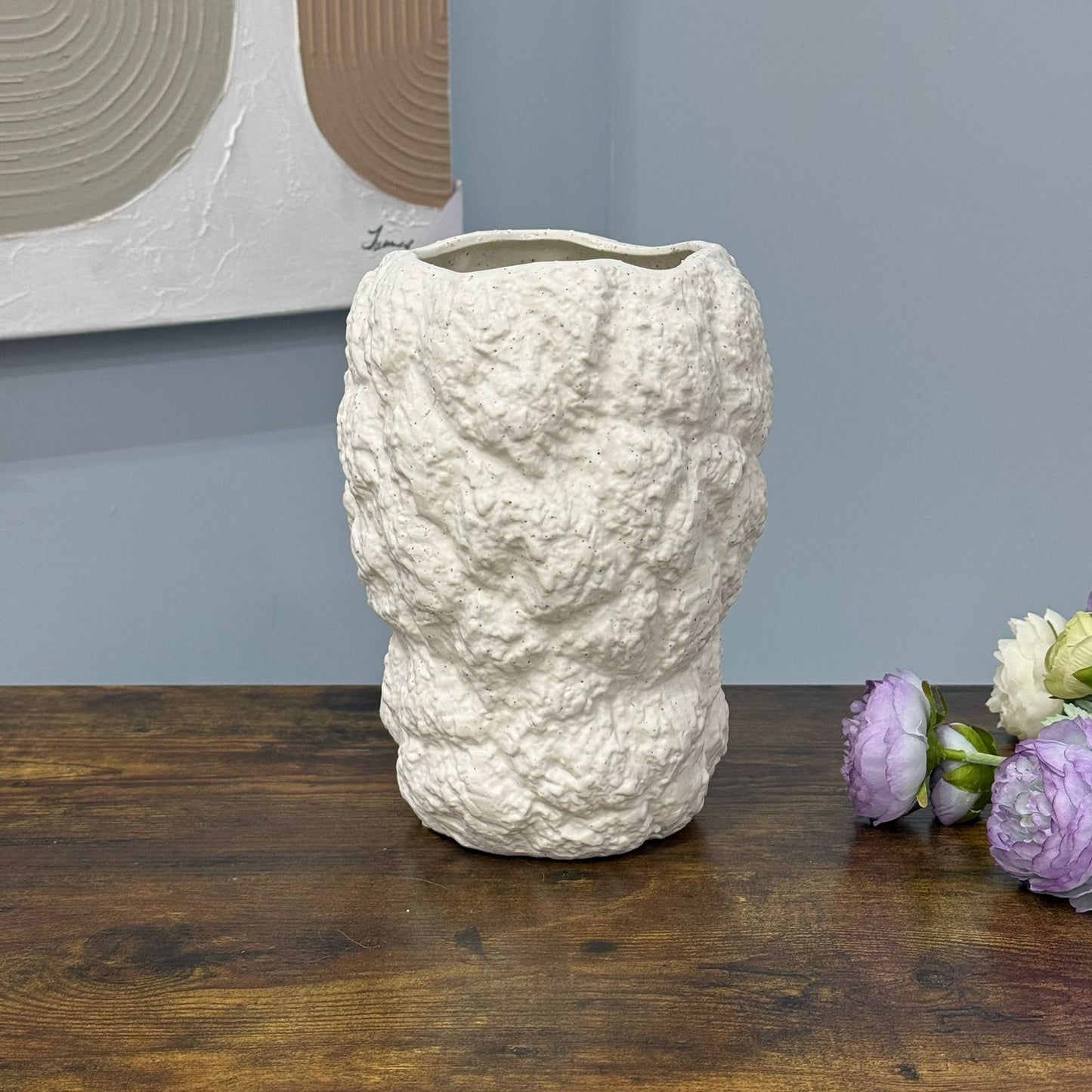 Textured Stone-Style Decorative Vases