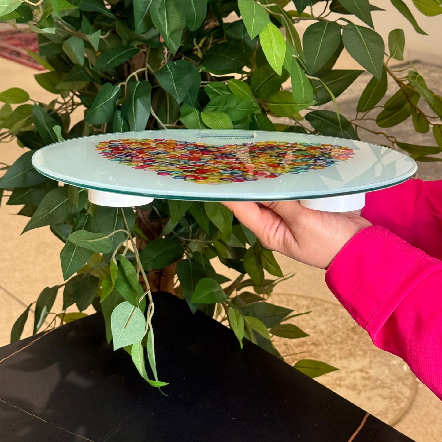 ميزان وزن زجاجي مع شاشة LCD رقمية