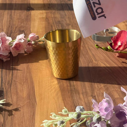 Vintage Luxe Gold Stainless Steel Drinking Glass