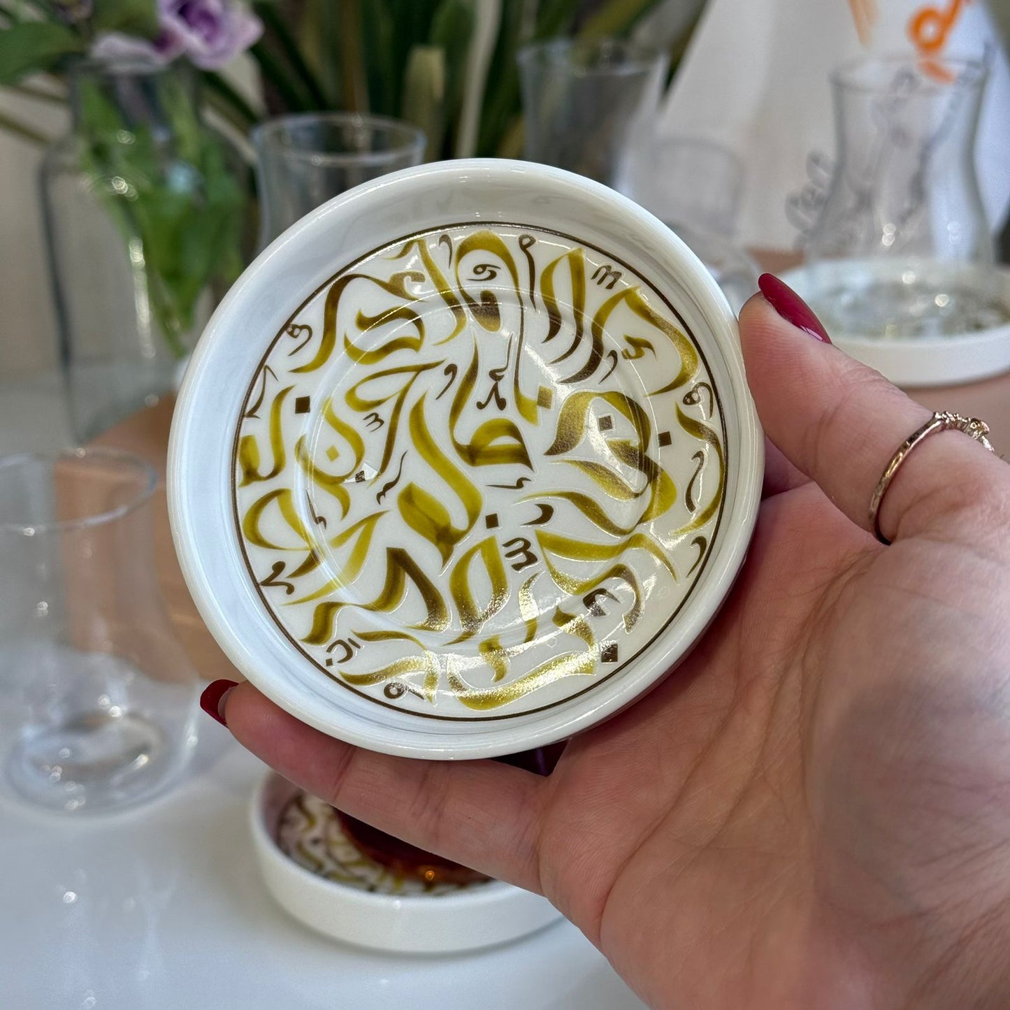 Elegant Decorative Saucers & Tea Glass Set