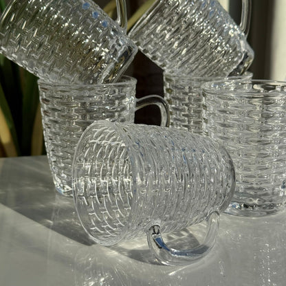 Set Of 6 - Luxury Clear Glass Tea Cups