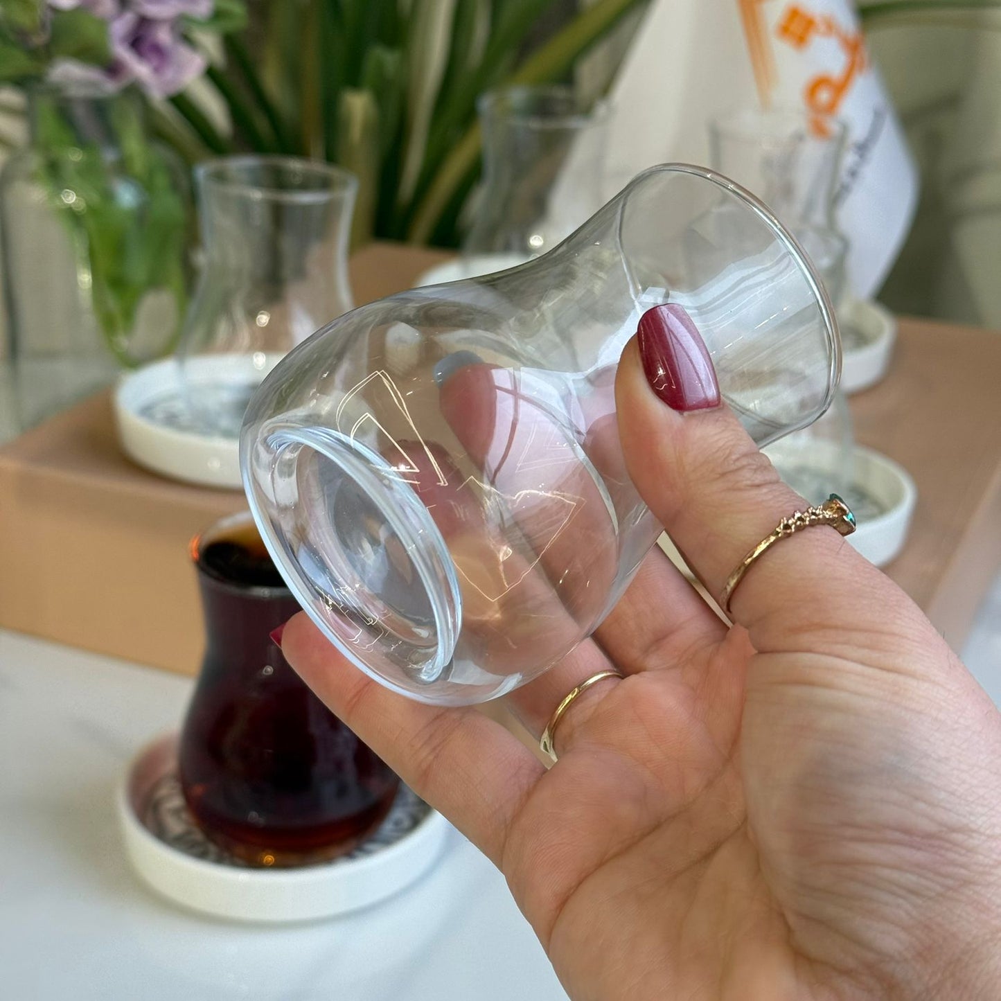 Elegant Decorative Saucers & Tea Glass Set