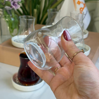 Elegant Decorative Saucers & Tea Glass Set