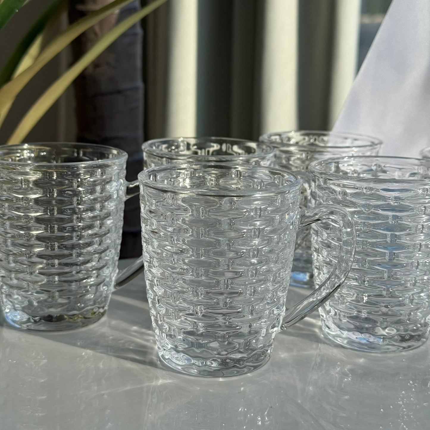 Set Of 6 - Luxury Clear Glass Tea Cups