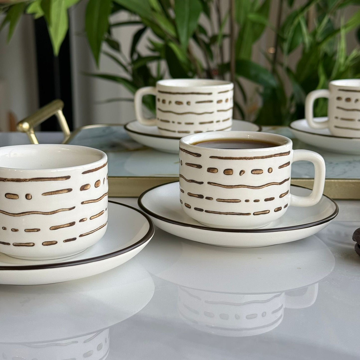 Modern Coffee Cup & Saucer Set