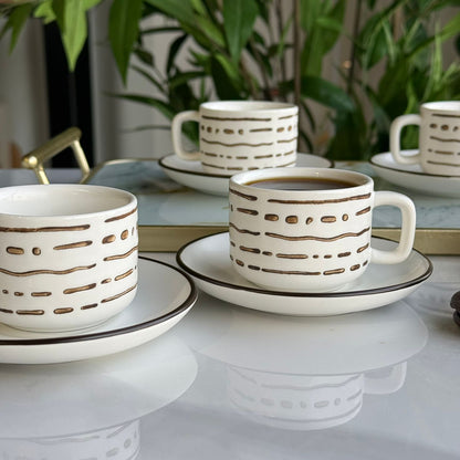 Modern Coffee Cup & Saucer Set