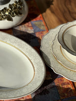 20PCS Ceramic Wavy Gold Dining Tableware Set