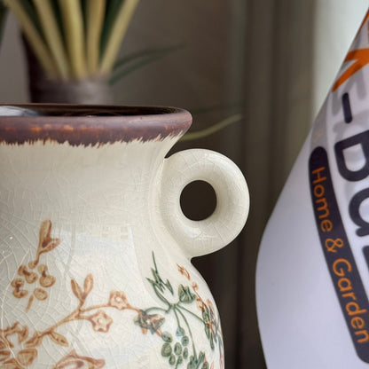 گوڵدانی سیرامیکی گوڵاوی ڤینتاژ بە دوو دەستە