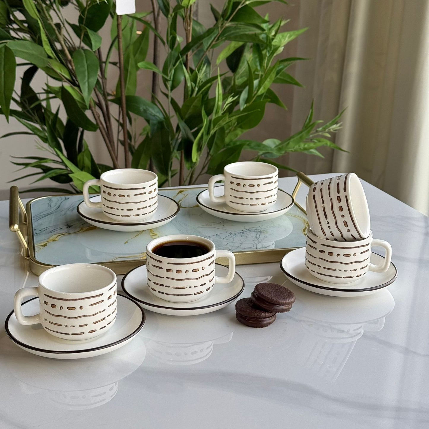 Modern Coffee Cup & Saucer Set