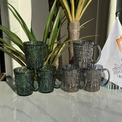 فناجين شاي زجاجية فاخرة - طقم من 3 قطع