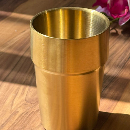 Vintage Luxe Gold Stainless Steel Drinking Glass
