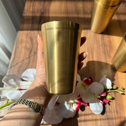 Vintage Luxe Gold Stainless Steel Drinking Glass