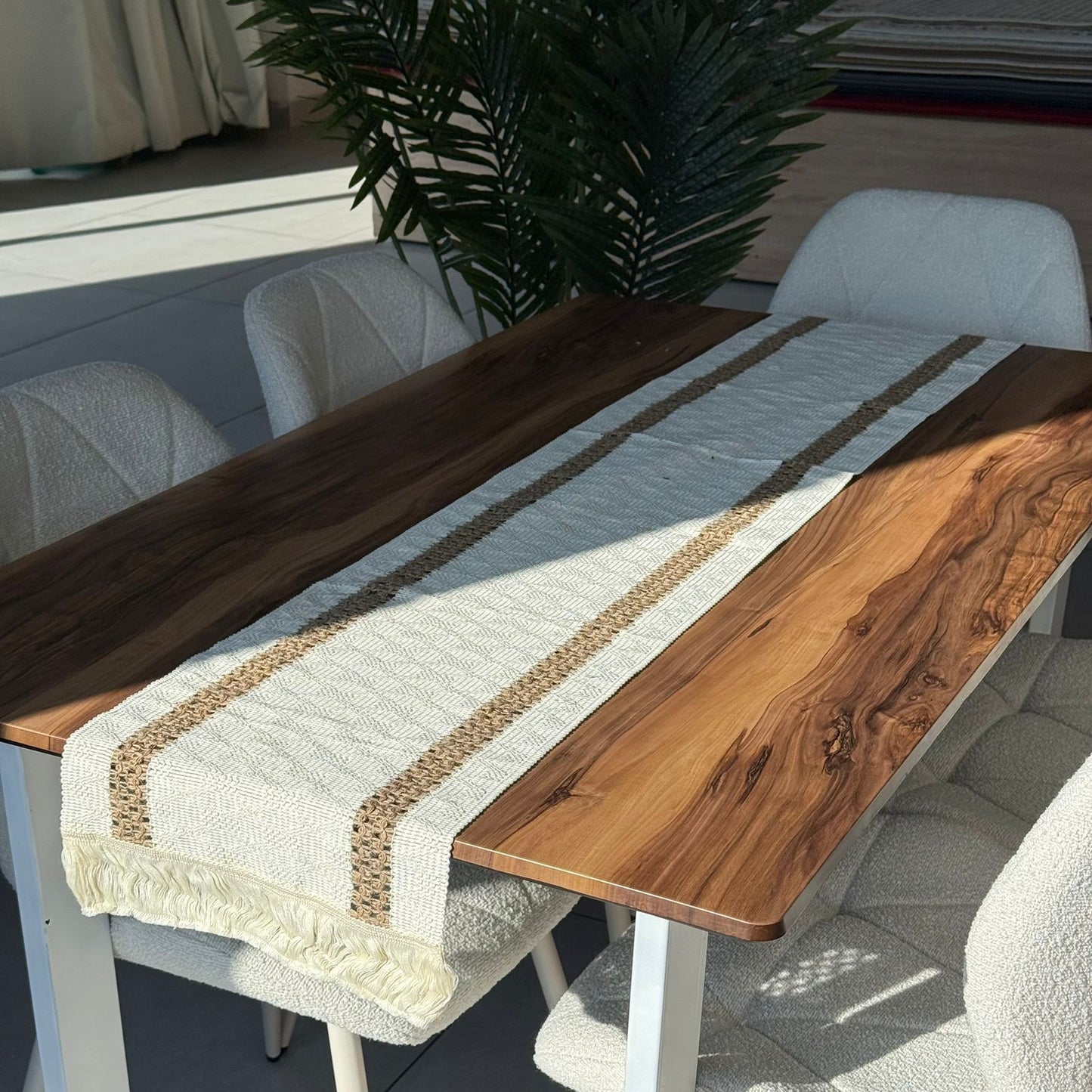 30 × 180 سم ڕاکەری مێزی سروشتی تواوە