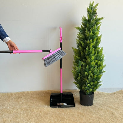 Rotating Broom & Long-Handle Dustpan Set