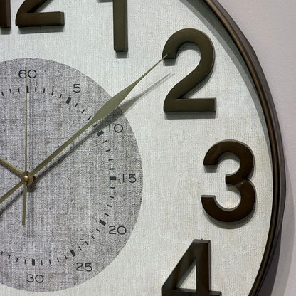 Round Wall Clock with Dual Dial Design