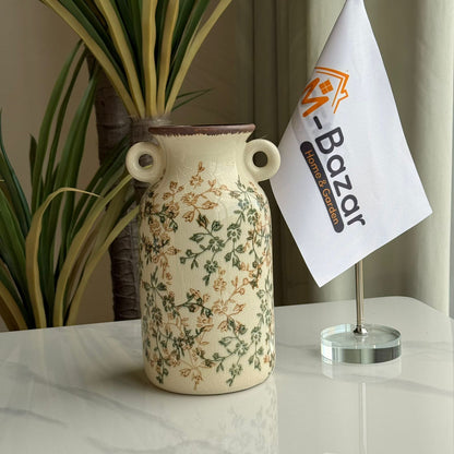 گوڵدانی سیرامیکی گوڵاوی ڤینتاژ بە دوو دەستە