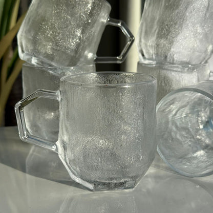 Modern Clear Glass Mug Set - 6 Pieces