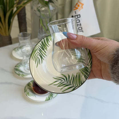 Classic Tea Glass & Saucer Set