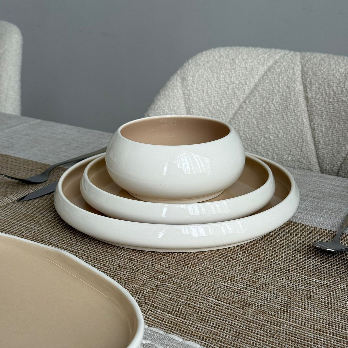 Modern Two-Tone Ceramic Dinnerware Set