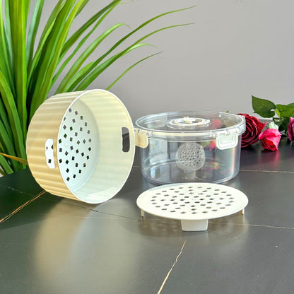 Airtight Round Food Storage Container With Date Dial - Set Of 4