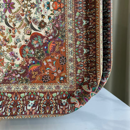 Royal Red Pattern Serving Tray - Set Of 2