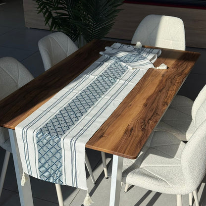 35 × 228 سم ڕاکەری مێزی تووی دیکۆراتی بە وردەکاری تاسڵ