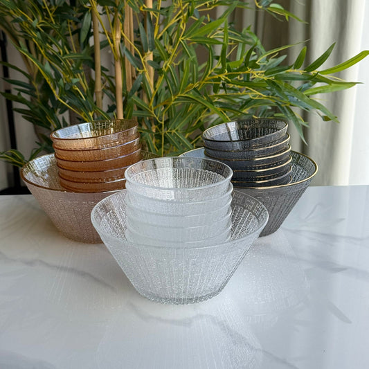 Luxury Glass Dessert & Salad Bowl Set