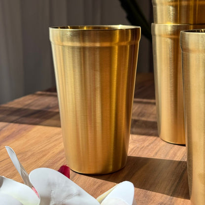 Vintage Luxe Gold Stainless Steel Drinking Glass