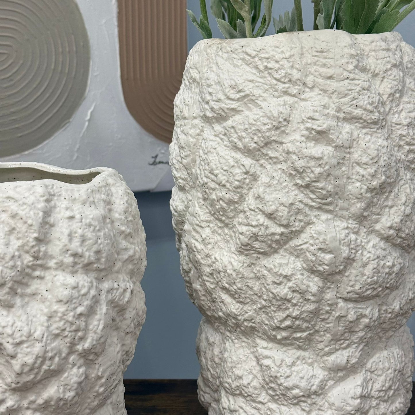 Textured Stone-Style Decorative Vases