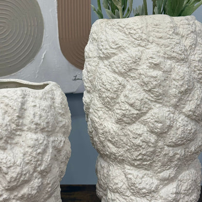 Textured Stone-Style Decorative Vases