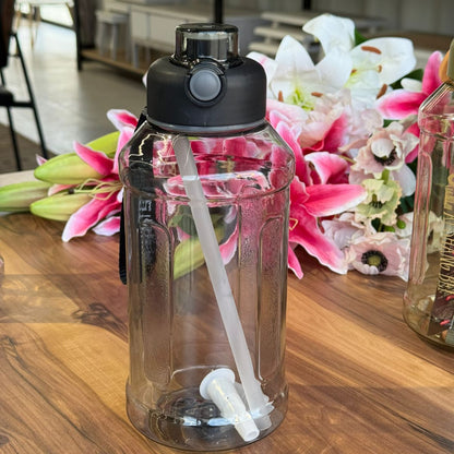 Multi-Color Sport Drinking Bottle With Straw