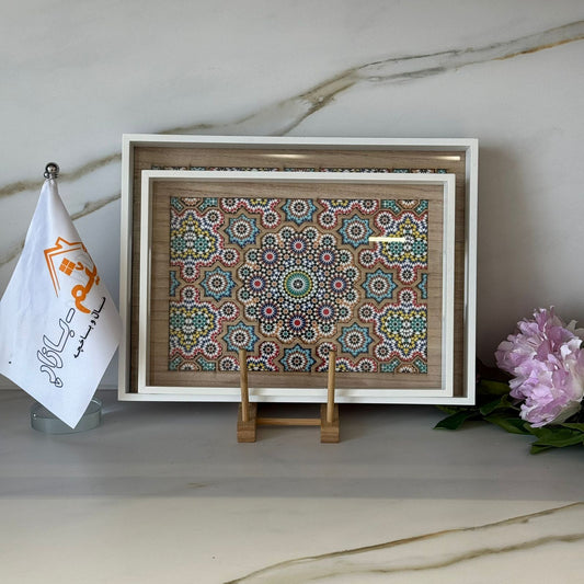 Decorative Wooden Serving Tray Set