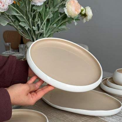 Modern Two-Tone Ceramic Dinnerware Set