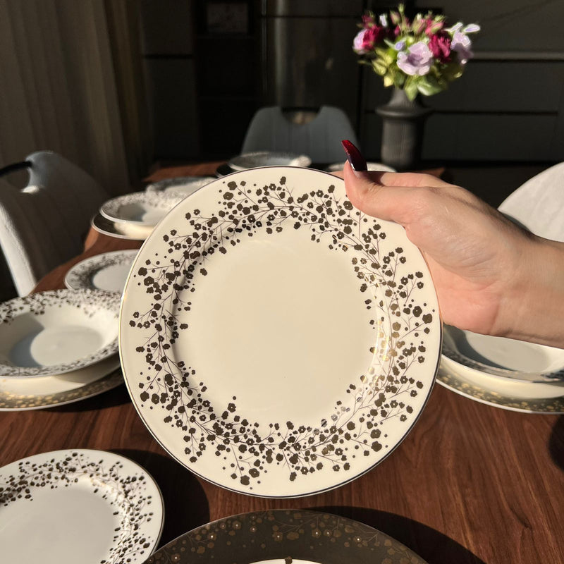 20PCS Ceramic Golden Floral Dining Tableware Set