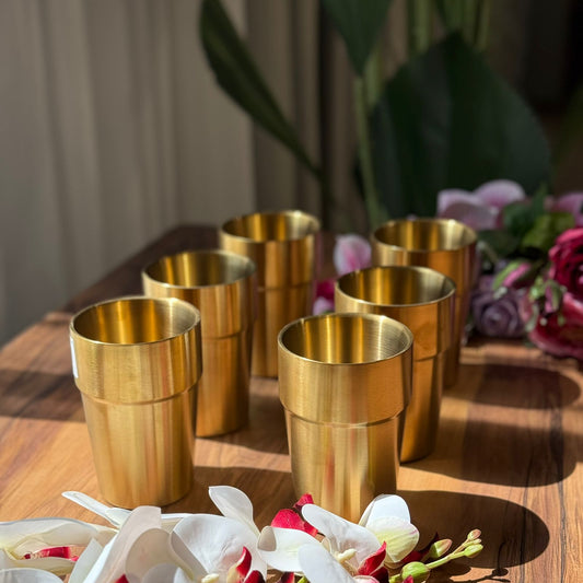 Vintage Luxe Gold Stainless Steel Drinking Glass