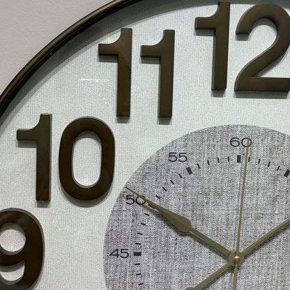 Round Wall Clock with Dual Dial Design