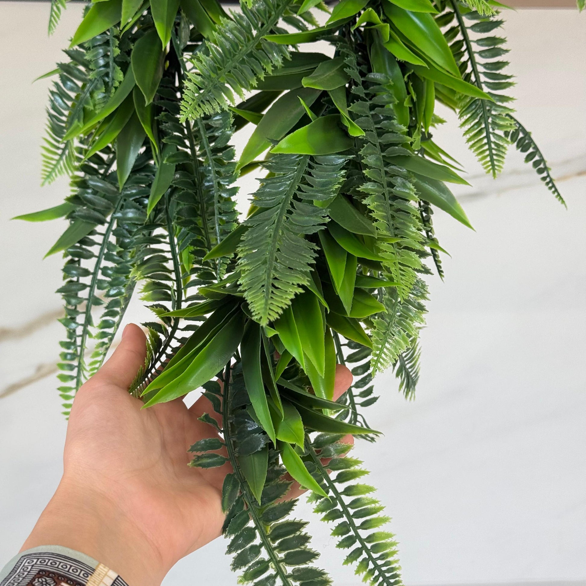 artificial tropical hanging plants Tropical Fern Drop – Artificial Hanging Plant- mbazar.co – M-Bazar