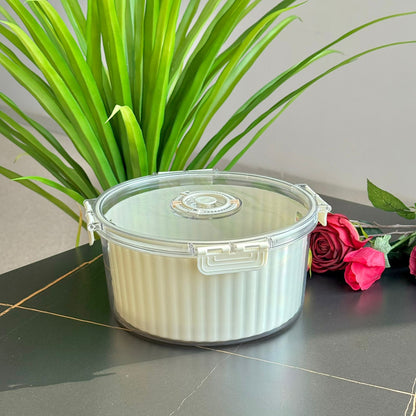 Airtight Round Food Storage Container With Date Dial - Set Of 4